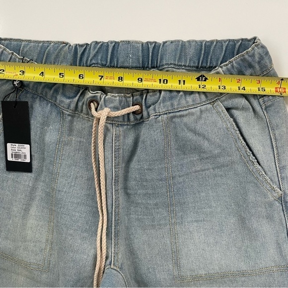 One Teaspoon Light Washed Shabbies Drawstring Boyfriend Distressed Jeans Small - Picture 10 of 13